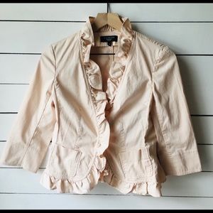 Talbots Ruffle Jacket (blush) color Sz 4P - EUC